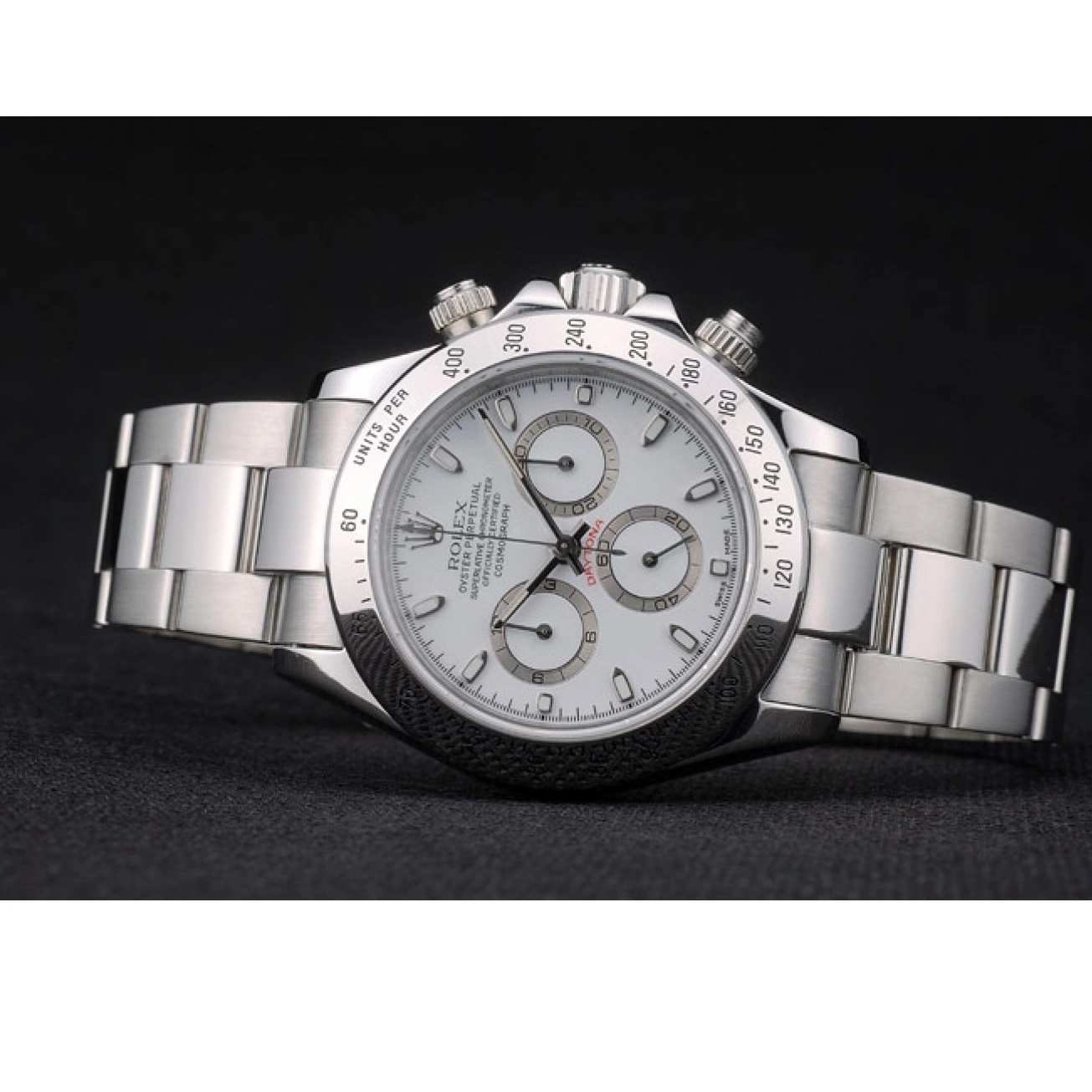 Aaa replica 80297 White Steel Daytona Rolex Swiss Bracelet Stainless Dial 0627